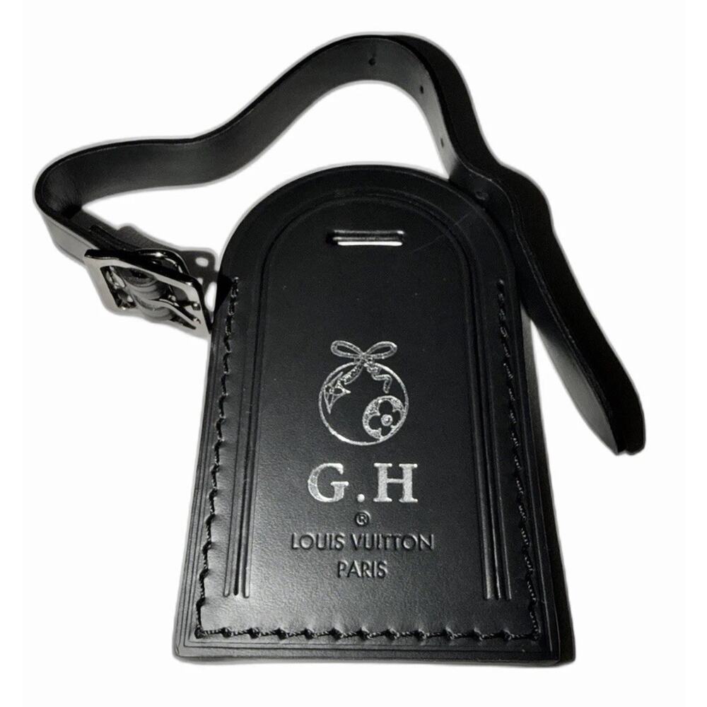 Louis Vuitton Paris Back Leather Tag w/ GH LV Ball - Gunmetal Accent 🩵